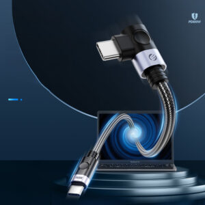 C2C PD100W Laptop Fast Charging Cable (Right Angle) black 1m - Image 4