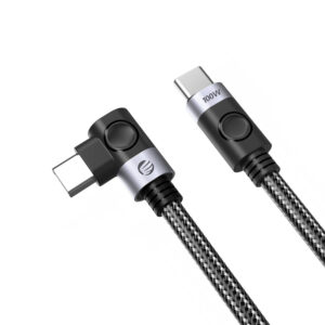 C2C PD100W Laptop Fast Charging Cable (Right Angle) black 0.5m