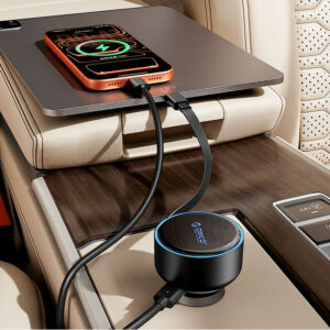 Automobilinis įkroviklis Orico FC-60-2C 60W ze zwijanym kablem USB-C 65 cm - juodos spalvos - Image 8