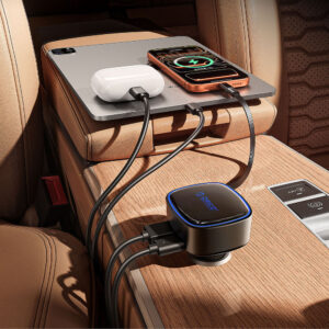 Orico FC-66-1A2C 66W Car Charger with Built-in Retractable USB-C Cable - juodos spalvos - Image 6