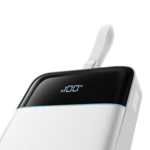 Cuktech LPB252N 120W 25000mAh Powerbank with Built-in USB-C Cable - White - Image 3