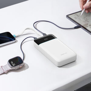 Cuktech LPB252N 120W 25000mAh Powerbank with Built-in USB-C Cable - White - Image 6