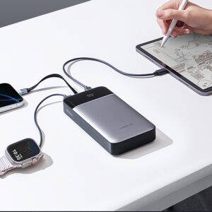Cuktech LPB252N 120W 25000mAh Powerbank with Built-in USB-C Cable - Gray - Image 5