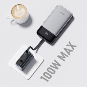 Cuktech LPB252N 120W 25000mAh Powerbank with Built-in USB-C Cable - Gray - Image 8