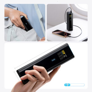 Cuktech PB200U Powerbank 210W 20000mAh 2x USB-C + USB-A with TFT display and 240W USB-C cable - juodos spalvos - Image 7
