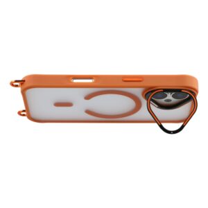 iPhone 17 Case with Adjustable Crossbody Lanyard and MagSafe Compatible Camera Frame as a Stand - Orange - Image 4