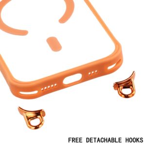 iPhone 17 Case with Adjustable Crossbody Lanyard and MagSafe Compatible Camera Frame as a Stand - Orange - Image 7