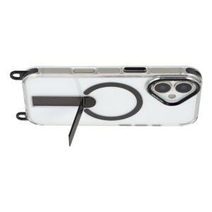 iPhone 17 case with stand, short strap (30 cm) and long strap (120 cm), compatible with MagSafe - black - Image 4