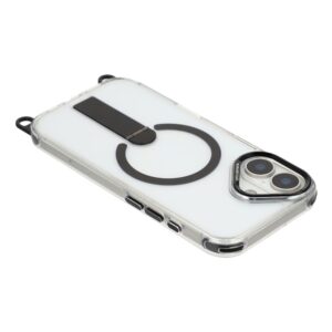 iPhone 17 case with stand, short strap (30 cm) and long strap (120 cm), compatible with MagSafe - black - Image 6