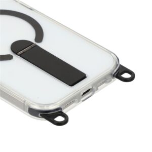 iPhone 17 case with stand, short strap (30 cm) and long strap (120 cm), compatible with MagSafe - black - Image 7