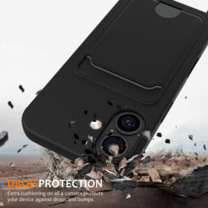 iPhone 17 TPU Case with Card Holder and Crossbody Lanyard - juodos spalvos - Image 2