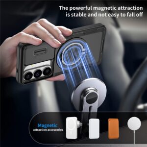 Samsung Galaxy S26 Case with Sliding Camera Cover and Swivel Stand Compatible with MagSafe - juodos spalvos - Image 2