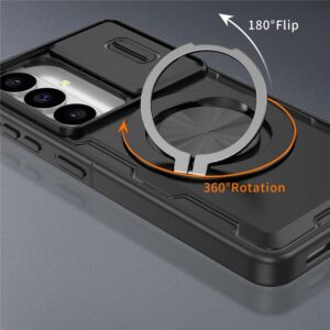 Samsung Galaxy S26 Case with Sliding Camera Cover and Swivel Stand Compatible with MagSafe - juodos spalvos - Image 4