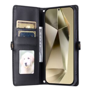 Samsung Galaxy A56 5G Leather Wallet Case with Stand Function and Straps - juodos spalvos - Image 2