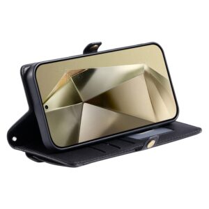 Samsung Galaxy A56 5G Leather Wallet Case with Stand Function and Straps - juodos spalvos - Image 3