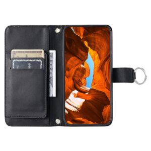 Samsung Galaxy A37 5G Leather Wallet Case with Stand and Shoulder Strap - juodos spalvos - Image 2