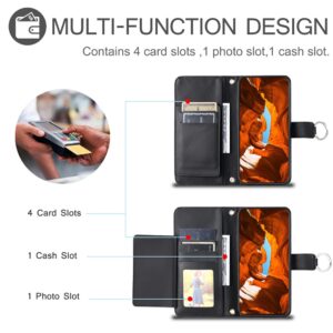 Samsung Galaxy A37 5G Leather Wallet Case with Stand and Shoulder Strap - juodos spalvos - Image 7
