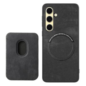 Samsung Galaxy A56 5G Faux Leather Case with Detachable Card Holder, MagSafe Compatible - juodos spalvos - Image 3