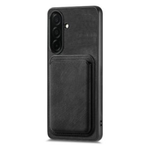Samsung Galaxy A57 5G Faux Leather Case with Detachable Card Holder, MagSafe Compatible - juodos spalvos - Image 2