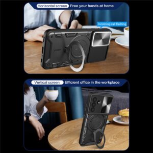 Samsung Galaxy A17 4G / A17 5G / A18 / A26 Case with Stand and Sliding Lens Cover - juodos spalvos - Image 4