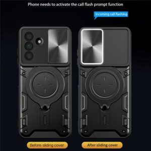Samsung Galaxy A17 4G / A17 5G / A18 / A26 Case with Stand and Sliding Lens Cover - juodos spalvos - Image 5