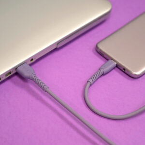Maxlife MXUC-04 laidas USB - USB-C 1,0 m 3A violetinis - Image 5