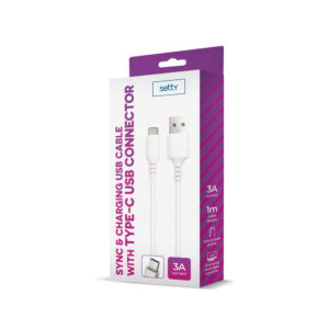 Setty laidas USB - USB-C 1,0 m 3A baltas - Image 2