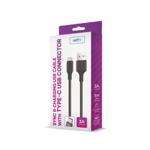 Setty laidas USB - USB-C 1,0 m 3A juodas - Image 2
