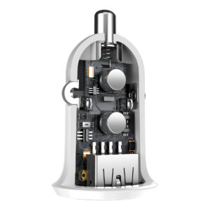 Baseus automobilinis įkroviklis Grain Pro 2x USB 4,8A baltas - Image 5