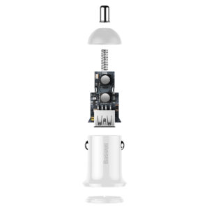 Baseus automobilinis įkroviklis Grain Pro 2x USB 4,8A baltas - Image 6