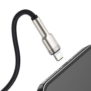 Baseus laidas Cafule Metal USB - Lightning 0,25 m 2,4A juodas - Image 4