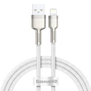 Baseus laidas Cafule Metal USB - Lightning 1,0 m 2,4A baltas