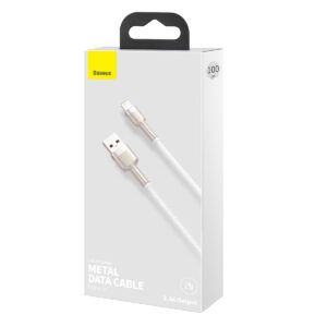 Baseus laidas Cafule Metal USB - Lightning 1,0 m 2,4A baltas - Image 8