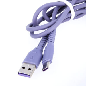 Maxlife MXUC-04 laidas USB - USB-C 1,0 m 3A violetinis - Image 4