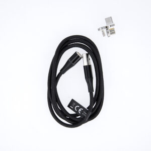 Maxlife MXUC-03 magnetinis laidas USB – Lightning + USB-C + microUSB 1,0 m 3A juodas nailoninis - Image 4