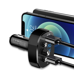 XO FM siųstuvas BCC02 Bluetooth MP3 automobilinis įkroviklis 15W juodas - Image 2