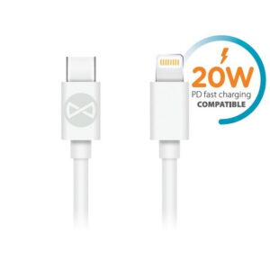 Forever USB-C – Lightning laidas 1,0 m 20W baltas