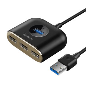 Baseus adapteris HUB Square USB 3.0 į 4x USB juodas - Image 1