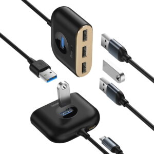 Baseus adapteris HUB Square USB 3.0 į 4x USB juodas - Image 2