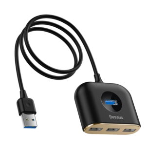 Baseus adapteris HUB Square USB 3.0 į 4x USB juodas - Image 3
