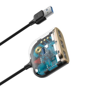 Baseus adapteris HUB Square USB 3.0 į 4x USB juodas - Image 6