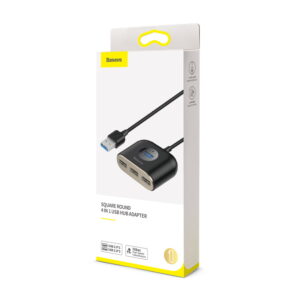 Baseus adapteris HUB Square USB 3.0 į 4x USB juodas - Image 8