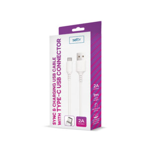 Setty laidas USB - USB-C 1,0 m 2A baltas NAUJAS - Image 2