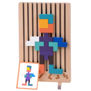 Medinis loginis galvosūkis su spalvotais blokeliais – „Tetris“ galvosūkis ZA6613 - Image 4