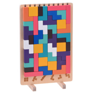 Medinis loginis galvosūkis su spalvotais blokeliais – „Tetris“ galvosūkis ZA6613 - Image 7