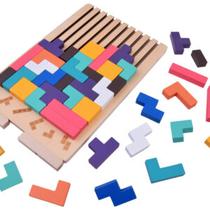 Medinis loginis galvosūkis su spalvotais blokeliais – „Tetris“ galvosūkis ZA6613 - Image 8