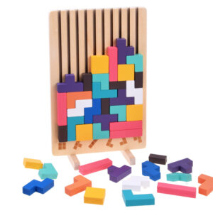 Medinis loginis galvosūkis su spalvotais blokeliais – „Tetris“ galvosūkis ZA6613 - Image 3