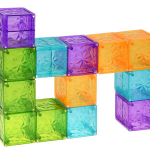 Magnetinės konstruktoriaus kaladėlės spalvotos skaidrios 42 vienetai ZA6354 - Image 4