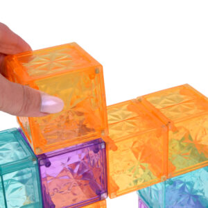 Magnetinės konstruktoriaus kaladėlės spalvotos skaidrios 42 vienetai ZA6354 - Image 8