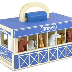 Medinis arklidės pastatas + 6 arklių figūrėlės FARMA Breyer Horses ZA6720 - Image 4